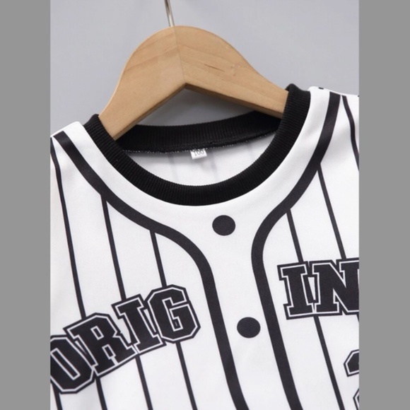 Toddler Boy Letter Graphic Stripe Bomber Jacket & Sweatpants Set - Picture 6 of 6